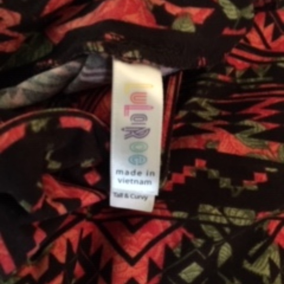 aztec pattern with roses underneath lularoe leggin - Picture 3 of 4